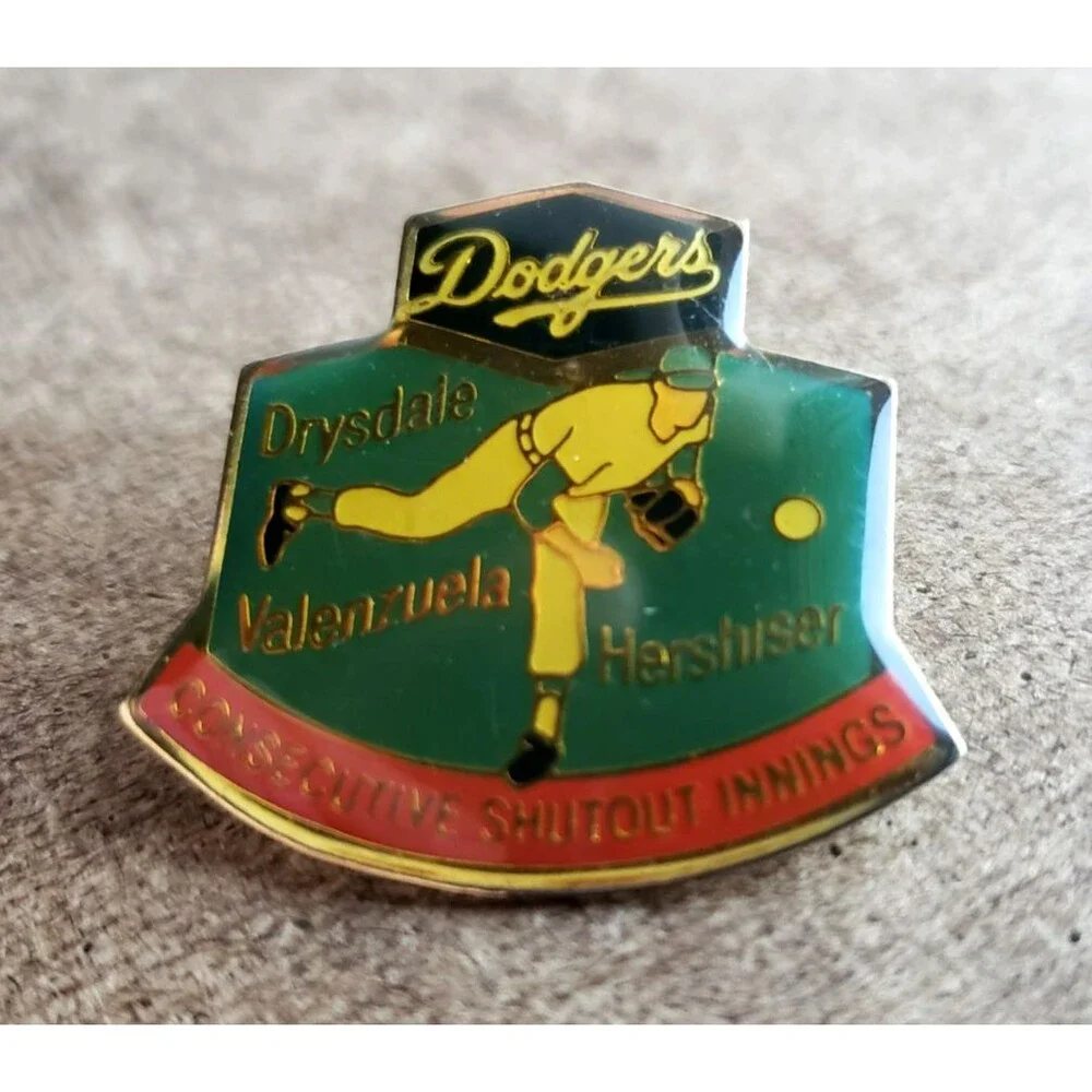 UNOCAL 76 GOLD PIN 3 RECORD SETTERS IN LOS ANGELES VALENZUELA DRYSDALE HERSHISER